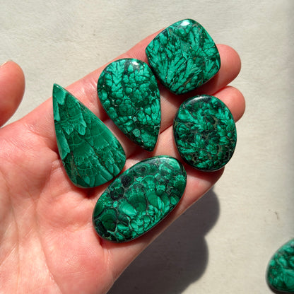 24-42mm Malachite Cabochon Smooth - Choose your Stone (E10)