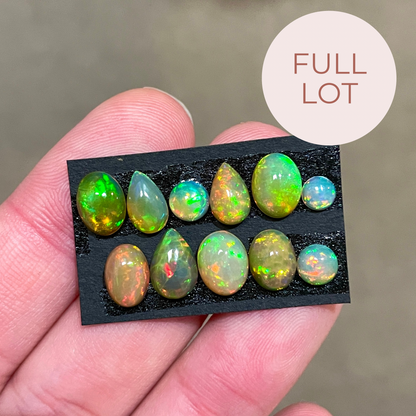 Ethiopian Welo Opal Cabochons Smooth - 11pcs (FULL LOT) [W1]