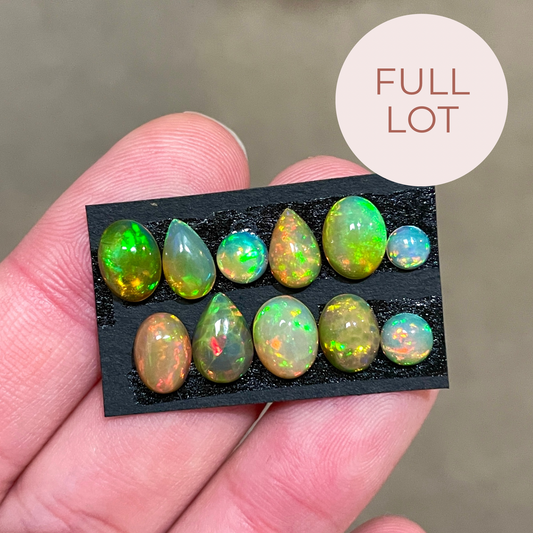 Ethiopian Welo Opal Cabochons Smooth - 11pcs (FULL LOT) [W1]