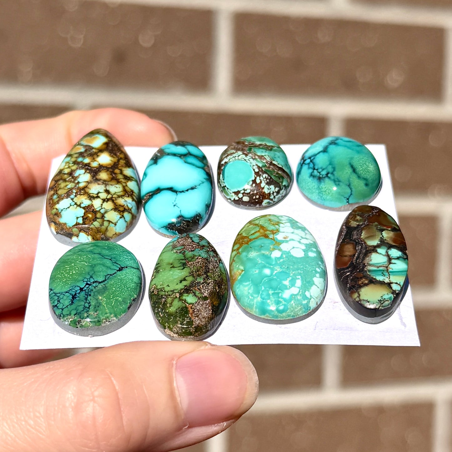 20-36mm Hubei Turquoise Cabochon Smooth (Backed) - Choose your Stone (W9)