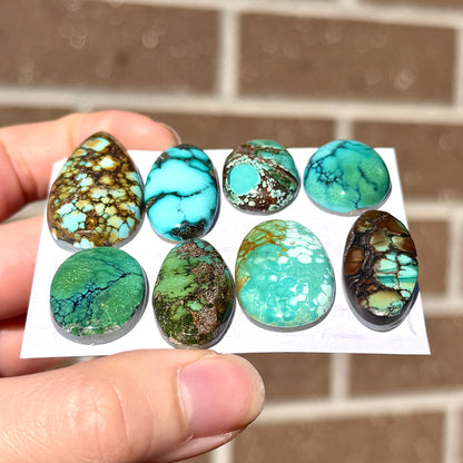 20-36mm Hubei Turquoise Cabochon Smooth (Backed) - Choose your Stone (W9)
