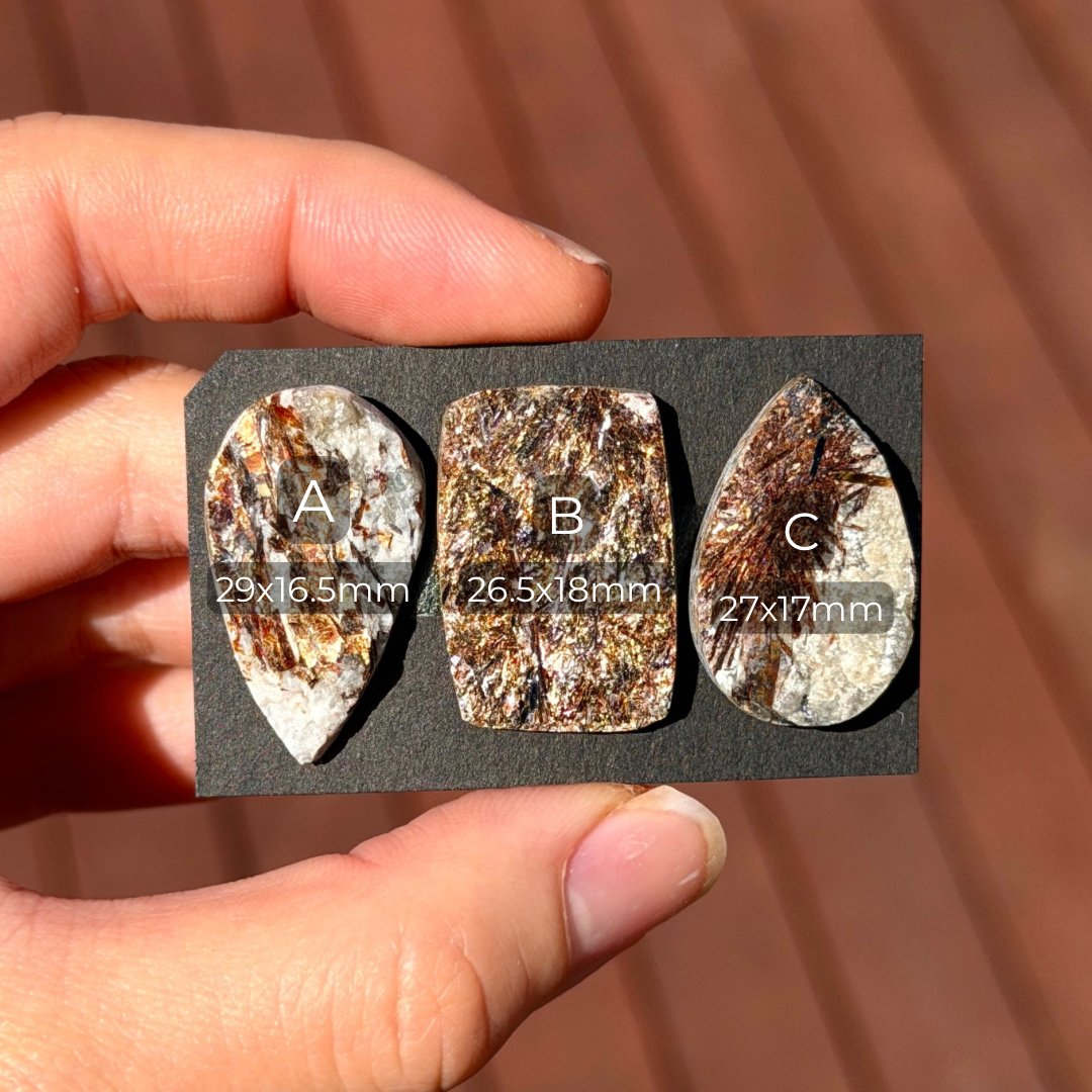 Astrophyllite Druzy Cabochon Raw-Face - Choose your Stone (W13)