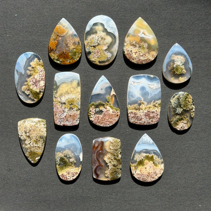 24-32mm Banded Moss Agate Cabochon Smooth - Choose your Stone (W9)