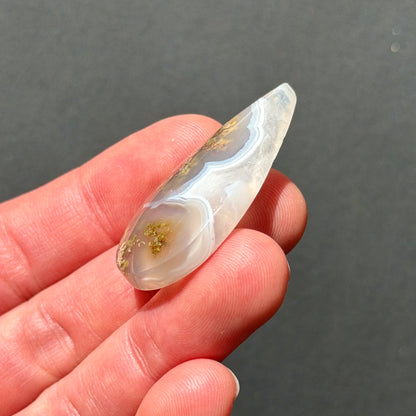 ‘Autumn at the Bend' Nebula Moss Agate Teardrop Cabochon - 40mm x 21.5mm (W17)