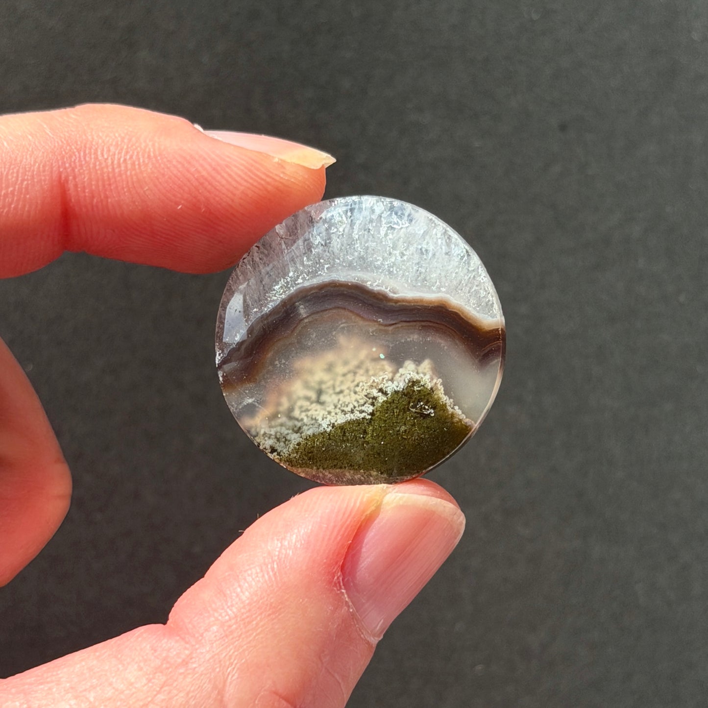 27-40mm Black Banded Moss Agate Round Cabochon Smooth - Choose your Stone (W15)