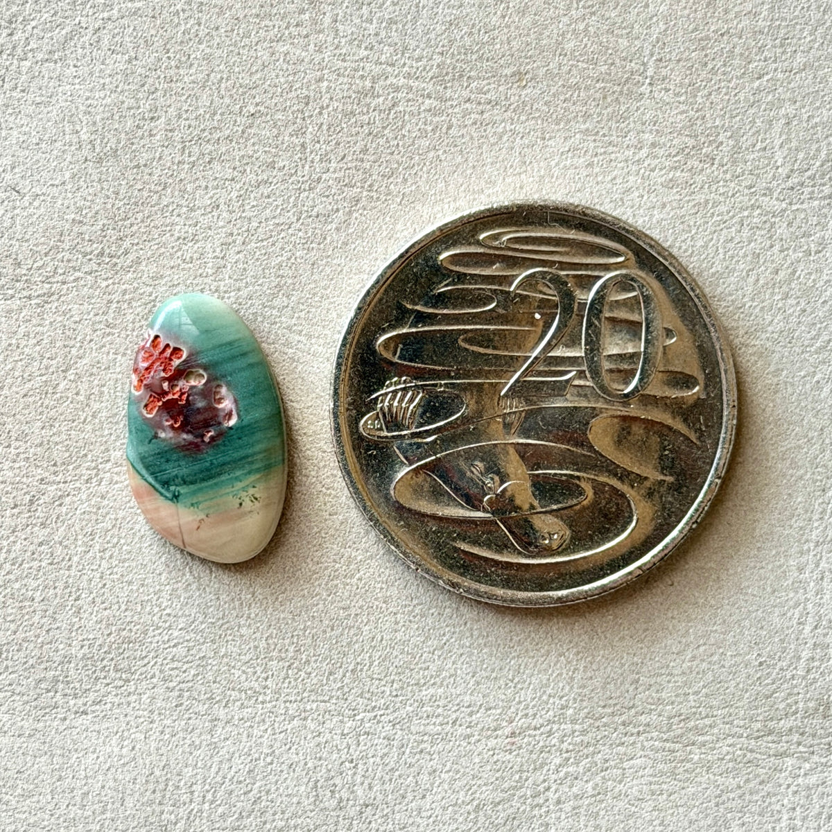 ‘Shark Bay, Western Australia' Imperial Jasper Cabochon - 19mm x 11mm (W3)