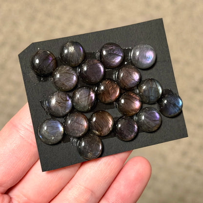 10mm Purple & Pink Labradorite Round Cabochon Smooth - Choose your Stone (W9)