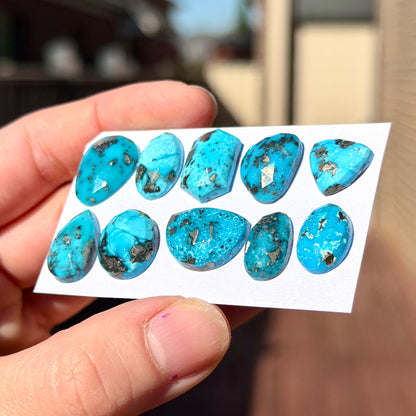 Morenci Turquoise with Pyrite Cabochon Rose cut - Choose your Stone (W14)