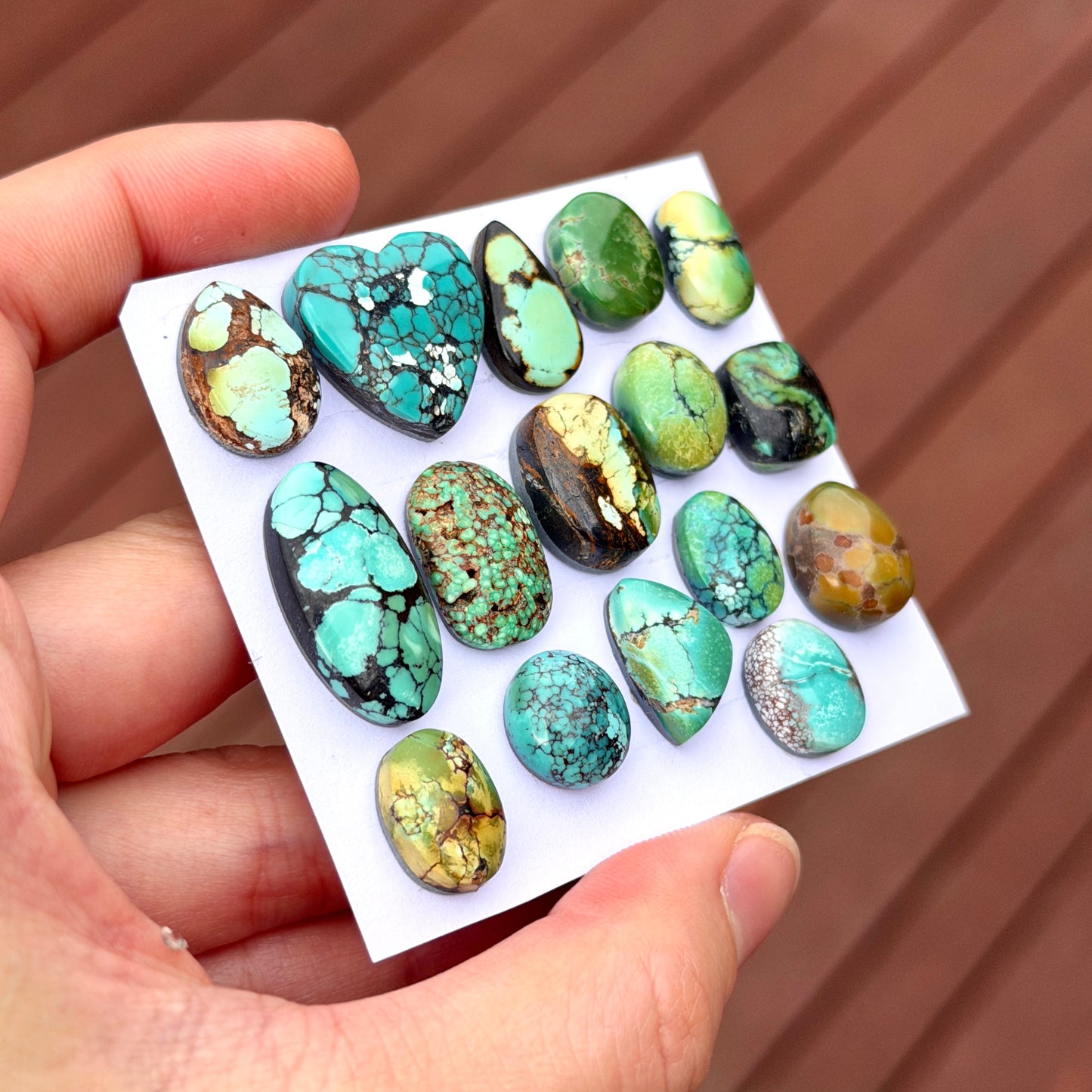12-24mm Hubei Turquoise Cabochon Smooth (Backed) - Choose your Stone (W3)