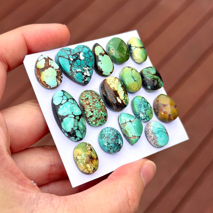 12-24mm Hubei Turquoise Cabochon Smooth (Backed) - Choose your Stone (W3)