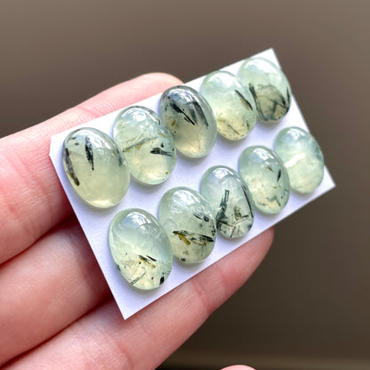Prehnite (with Epidote inclusions) Oval Cabochon Smooth (14x10mm) - Choose your Stone (W7)