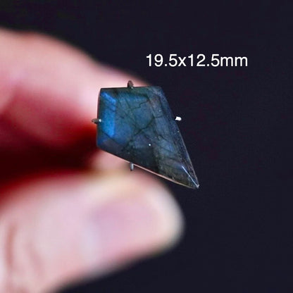 Blue Labradorite Faceted Kite (Pavilion Back) - 19.5x12.5mm (W11)