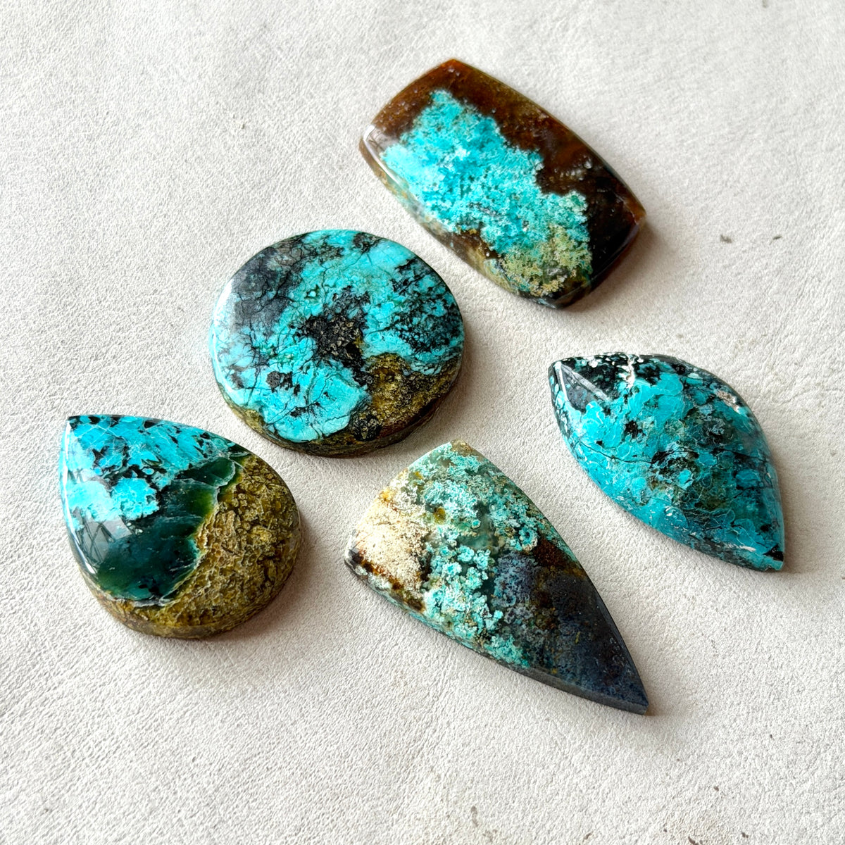 *RARE* Gem Silica/Chrysocolla in Chalcedony (Bacan Stone) Cabochon Smooth - Choose your Stone (W17)