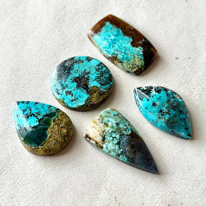 *RARE* Gem Silica/Chrysocolla in Chalcedony (Bacan Stone) Cabochon Smooth - Choose your Stone (W17)