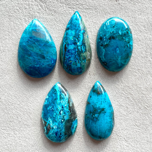 24-28mm Shattuckite (with Azurite) Cabochon Smooth - Choose your Stone - W4