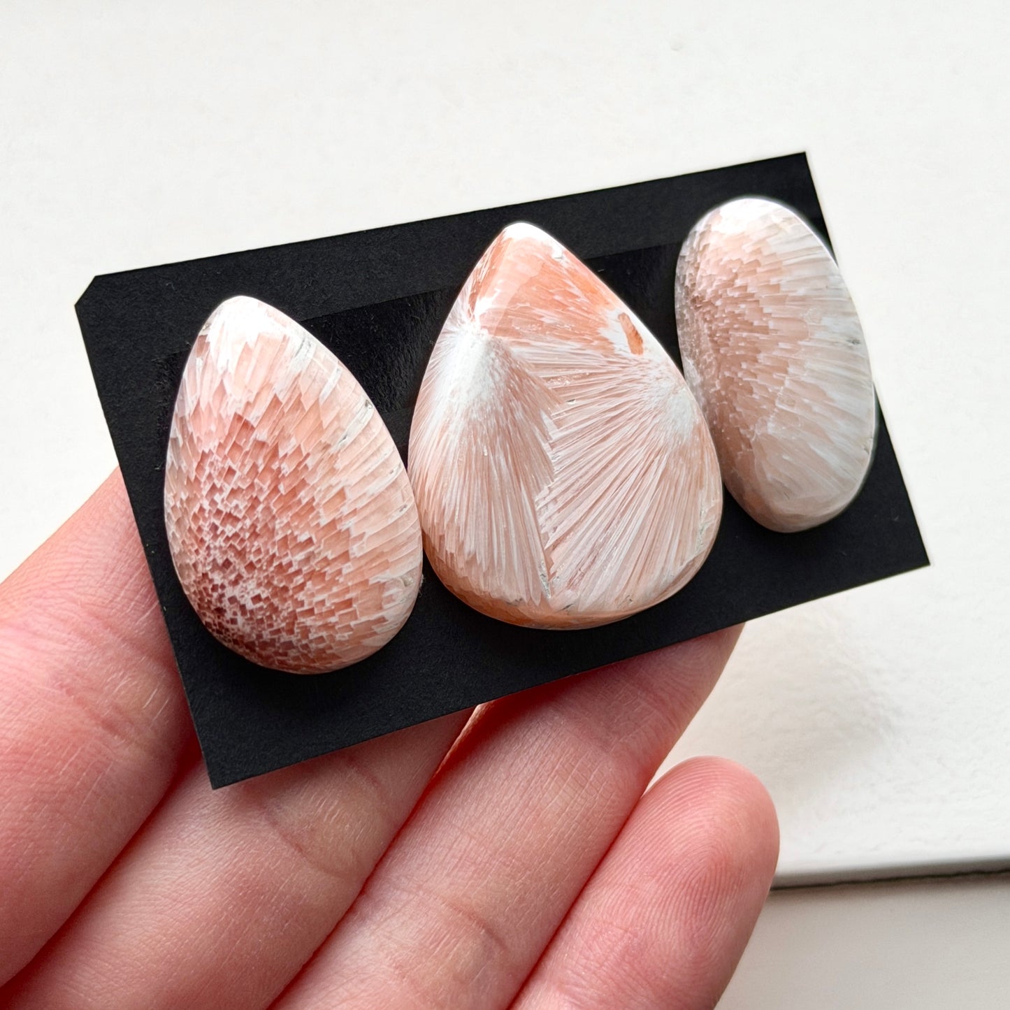 26-30mm Peach Scolecite Cabochon Smooth - Choose your Stone (W13)