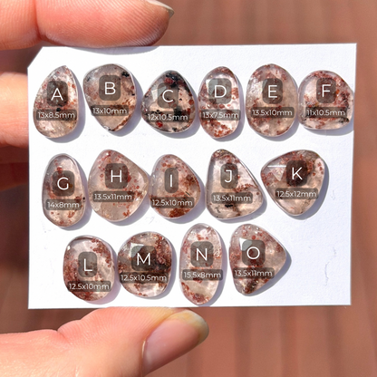 Garnet in Quartz Cabochon Rose Cut - Choose your Stone (W4)
