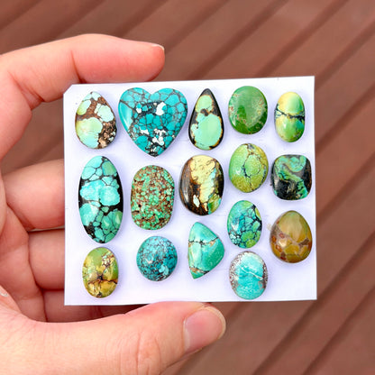 12-24mm Hubei Turquoise Cabochon Smooth (Backed) - Choose your Stone (W3)