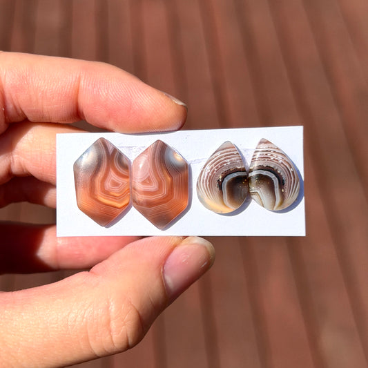 Botswana Agate Cabochon Pairs - Choose your Pair (W8)