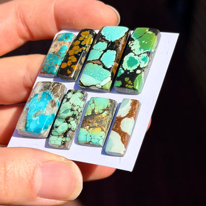17-26mm Hubei Turquoise Rectangle Cabochon Smooth (Backed) - Choose your Stone (W14)