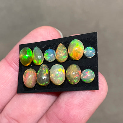 Ethiopian Welo Opal Cabochons Smooth - 11pcs (FULL LOT) [W1]