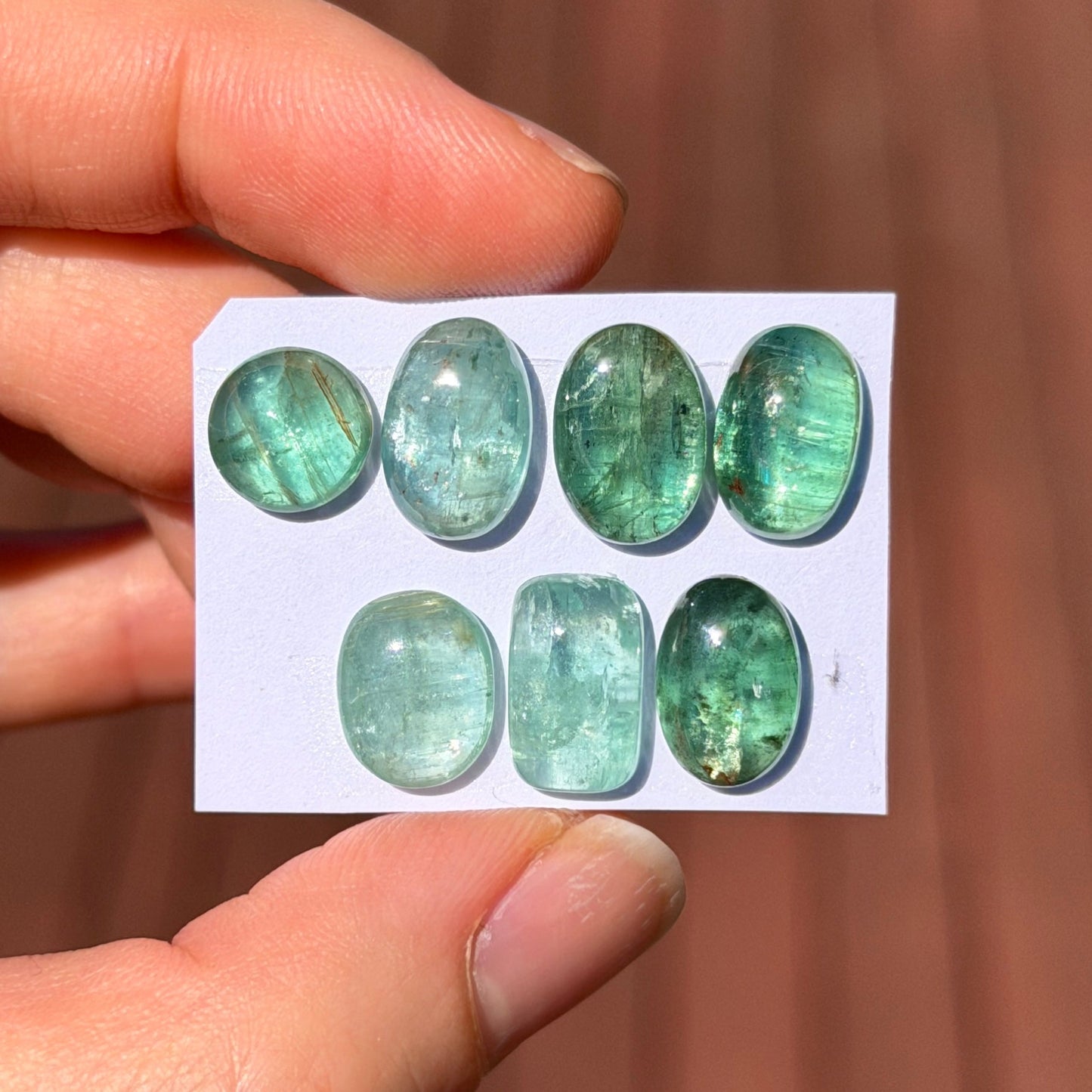 Emerald & Aqua Kyanite (High Dome) Cabochon Smooth - Choose your Stone (W11)