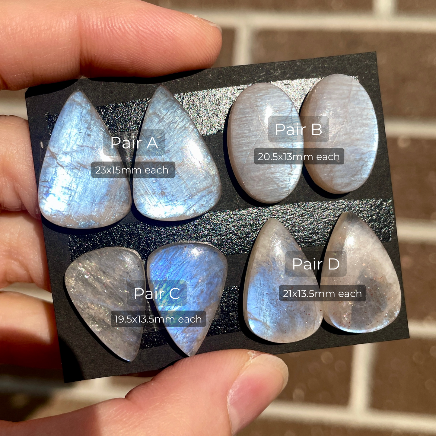 Belomorite Moonstone (Sunstone with Moonstone) Cabochon Pairs - Choose your Pair (W10)