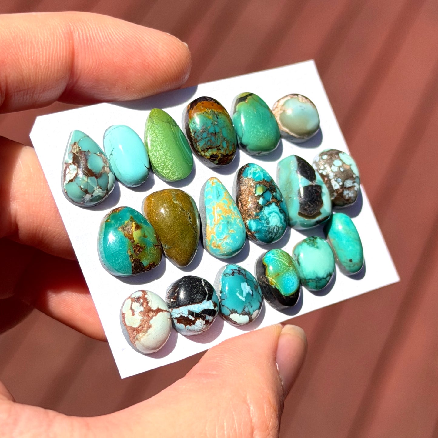 9-14mm Hubei Turquoise Cabochon Smooth (Backed) - Choose your Stone (W6)