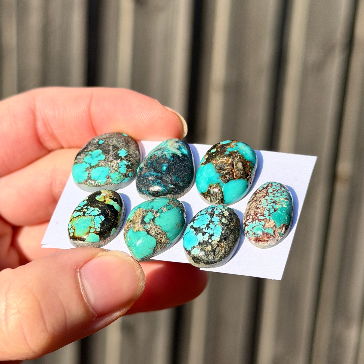 16-19mm Hubei Turquoise Cabochon Smooth (Backed) - Choose your Stone (W15)