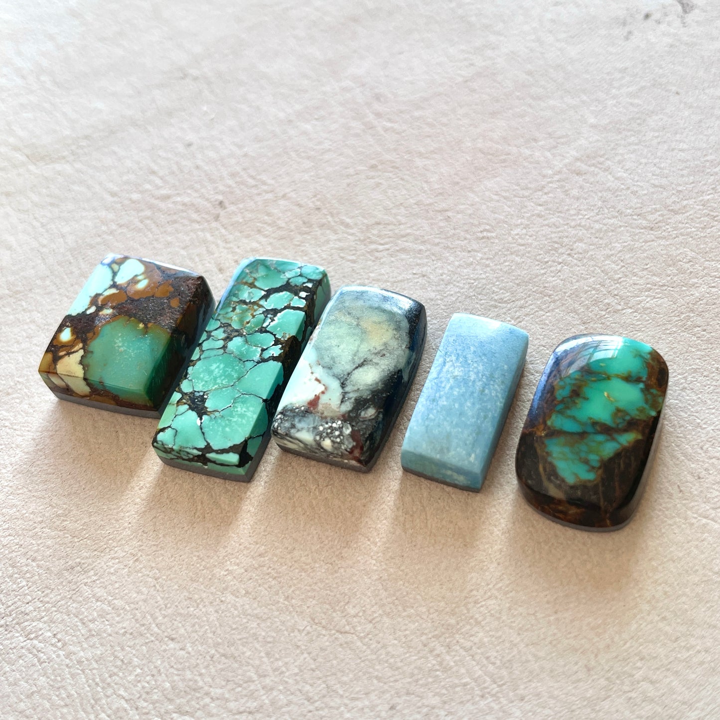 Hubei Turquoise Rectangle Cabochon Smooth (Backed) - Choose your Stone (W8)