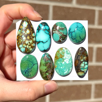 20-36mm Hubei Turquoise Cabochon Smooth (Backed) - Choose your Stone (W9)