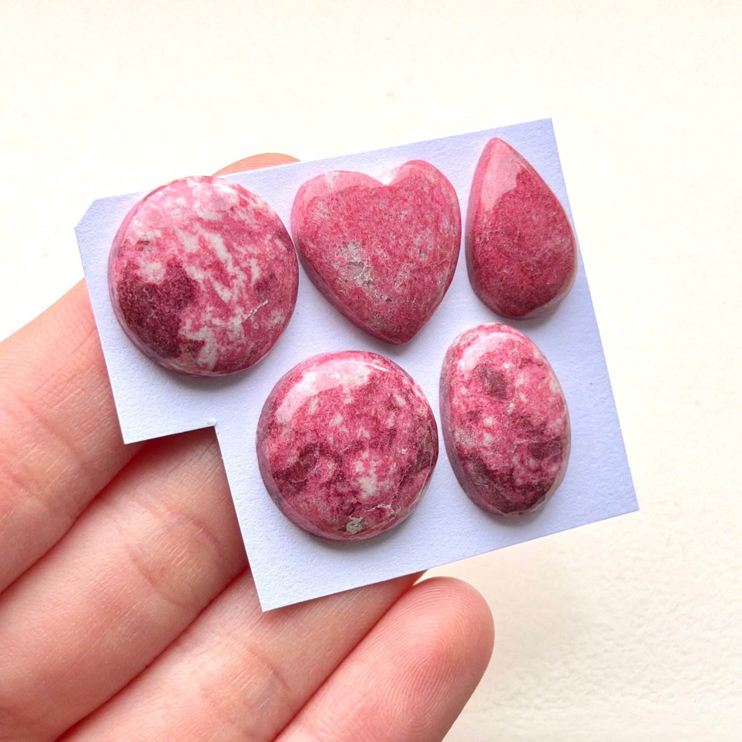 18-20mm Norwegian Thulite Cabochon Smooth  - Choose your Stone (W12)