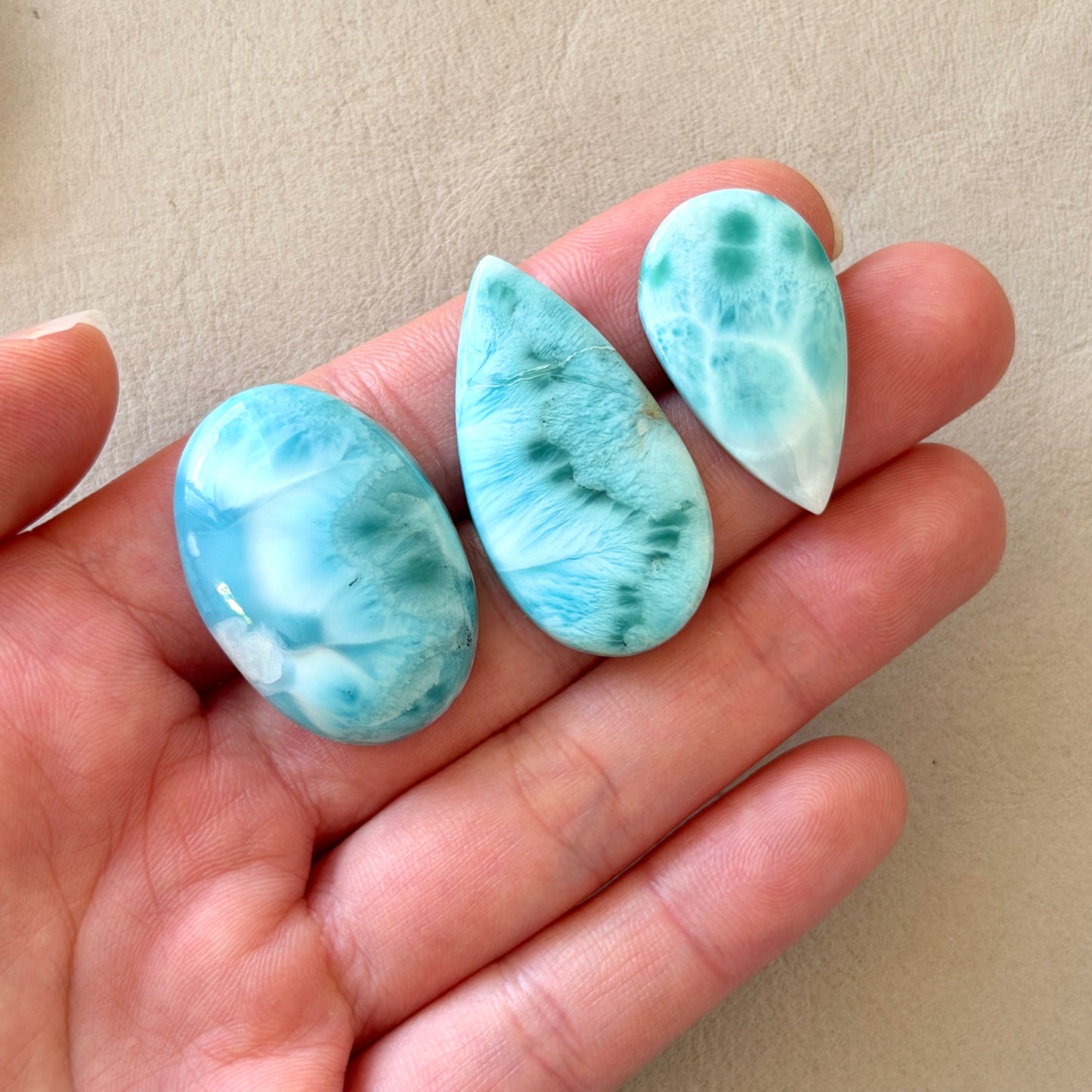 27-36mm Blue Larimar Cabochon Smooth - Choose your Stone (W7)