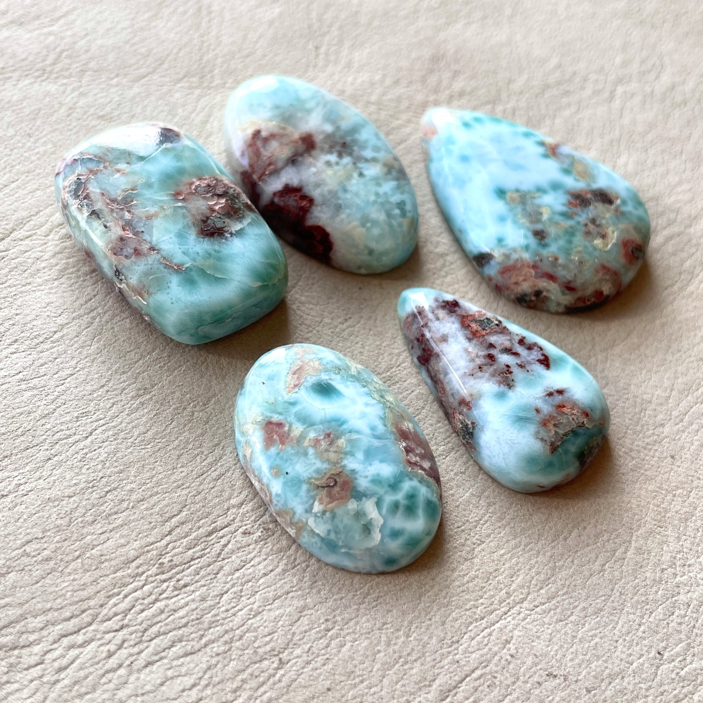 Red Moss Blue Larimar Cabochon Smooth - Choose your Stone (W10)