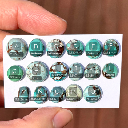 Gobi Desert Turquoise Mini Cabochon Smooth (Backed) - Choose your Stone (W16-B)