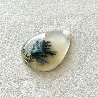 ‘Solitary Pine’ Dendritic Opal Agate Teardrop Cabochon - 29.5mm x 21.5mm (W16)