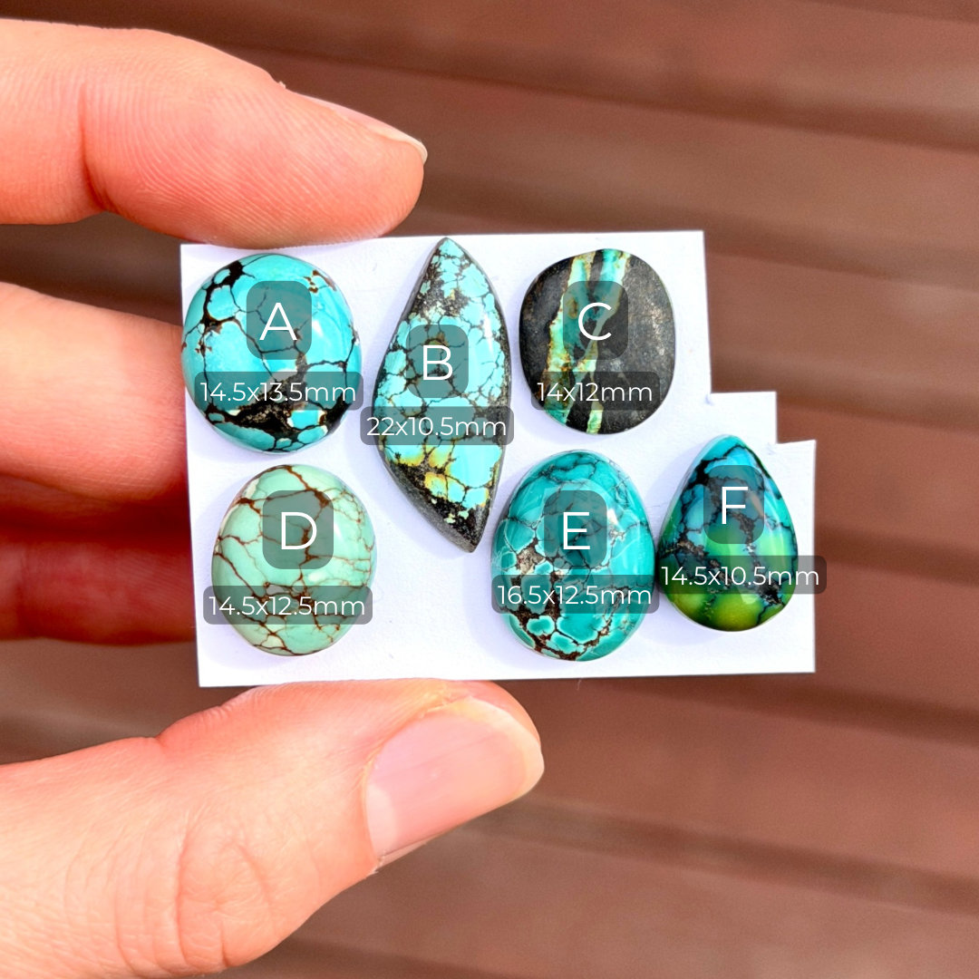 14-22mm Hubei Turquoise Cabochon Smooth (Backed) - Choose your Stone (W4)