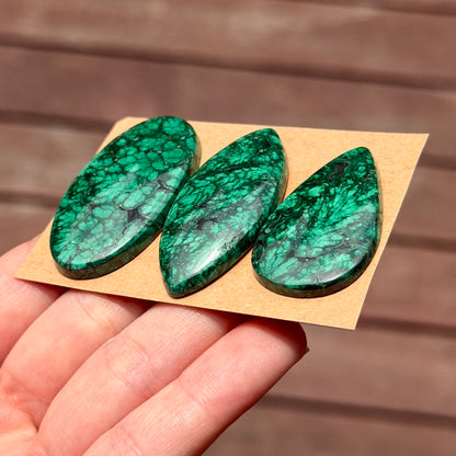 ‘Forest’ Pattern Malachite Cabochon Smooth - Choose your Stone (W12)