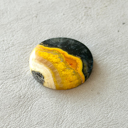 ‘The Sleeping Volcano’ Bumblebee Jasper Round Cabochon - 26.5mm (W16)