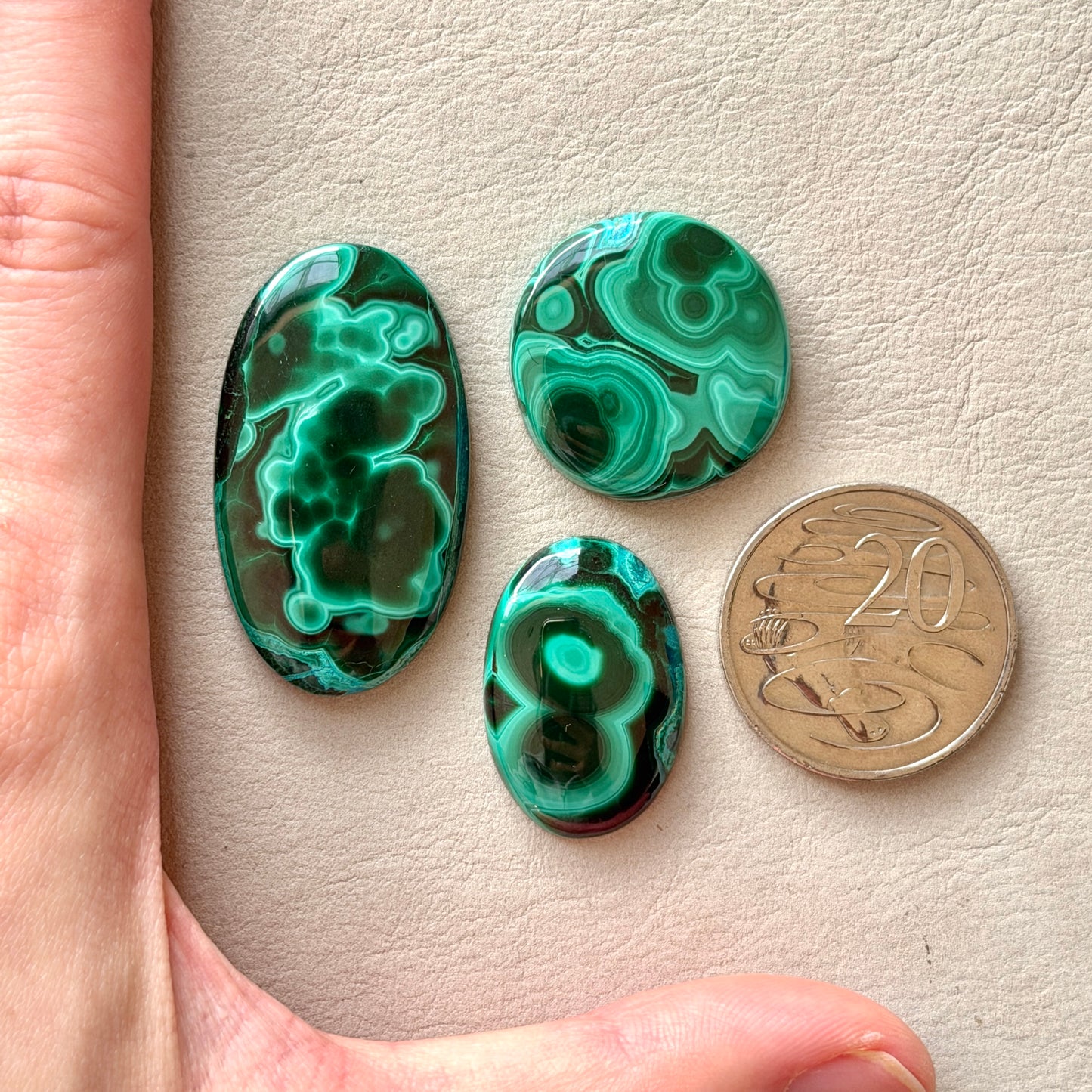 ‘Cosmic’ Pattern Malachite Cabochon Smooth - Choose your Stone (W12)