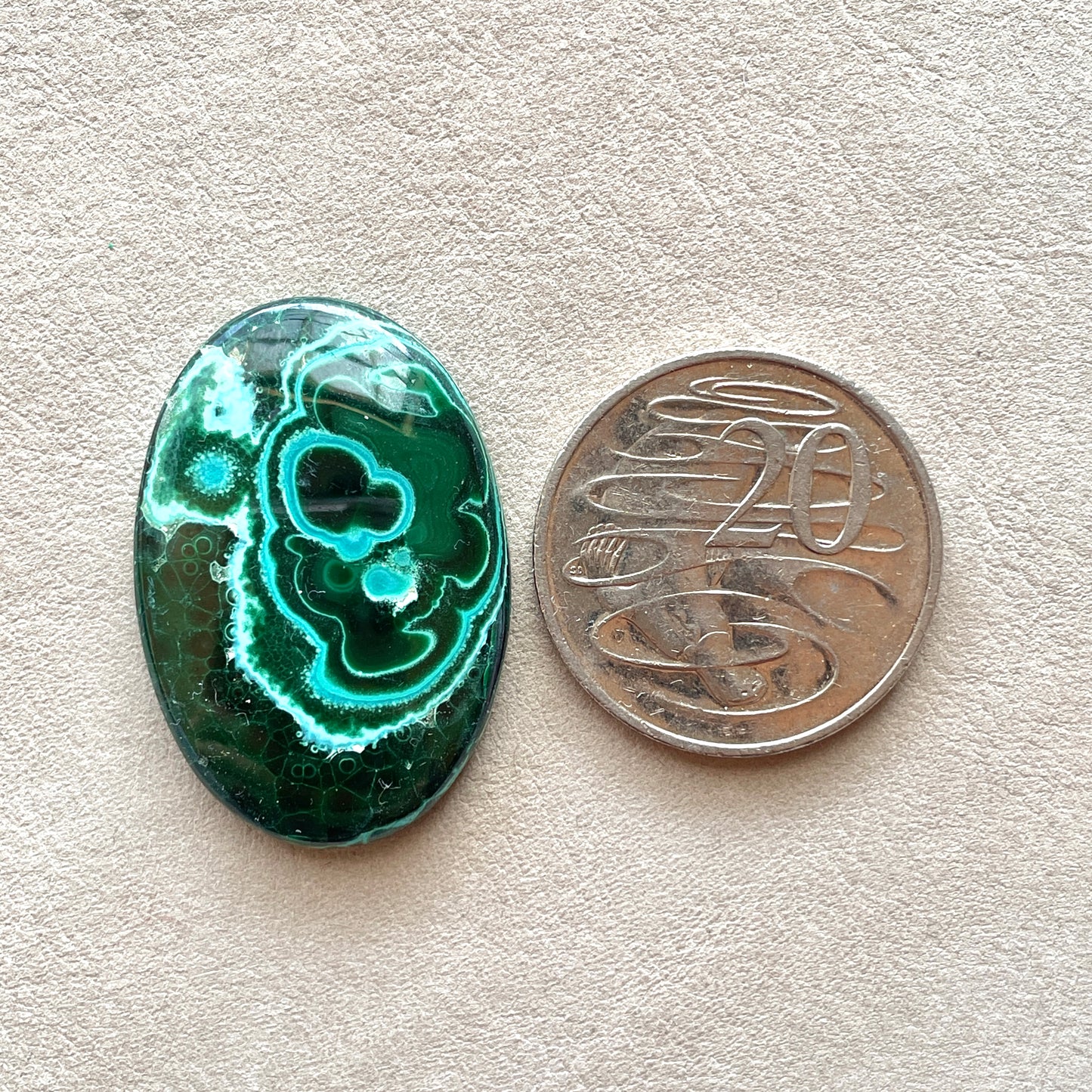 Malachite Chrysocolla Oval Cabochon Smooth - 38x26mm - W6