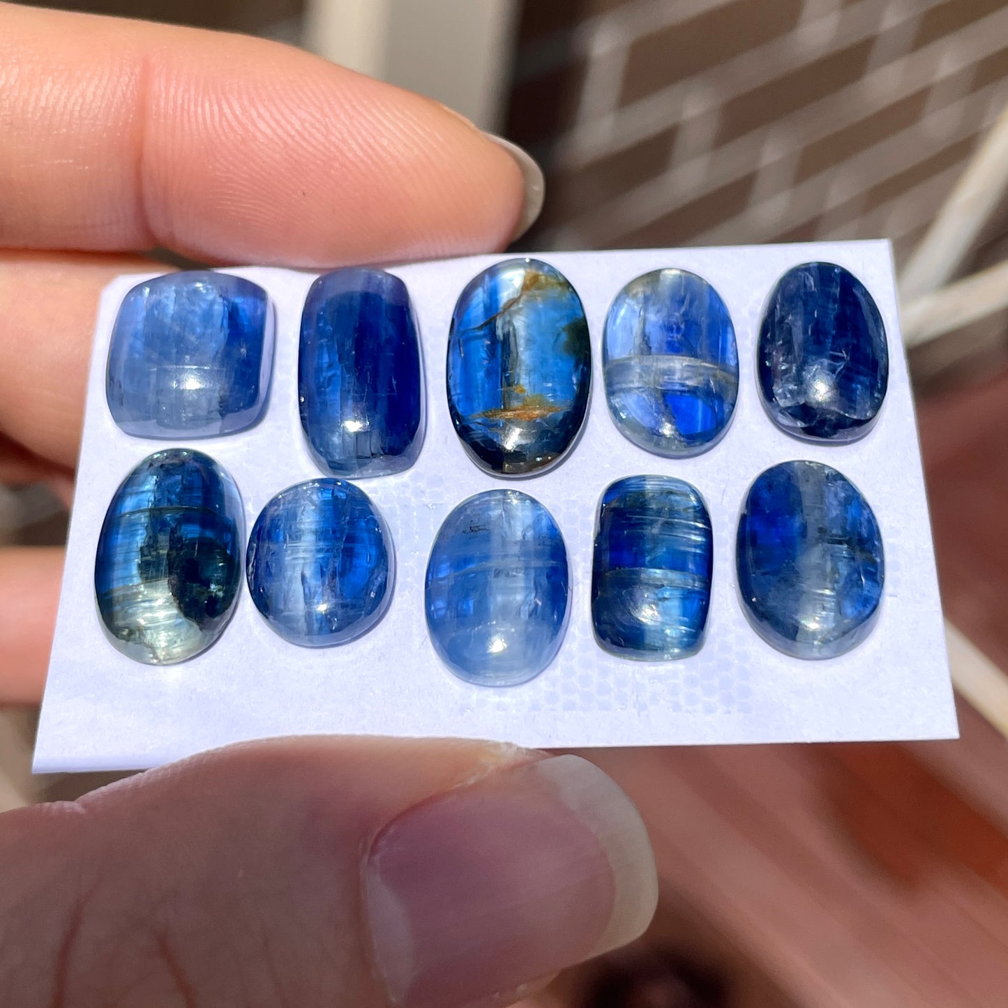 11-16mm Indigo Blue Kyanite Oval Cabochon Smooth - Choose your Stone (W10)