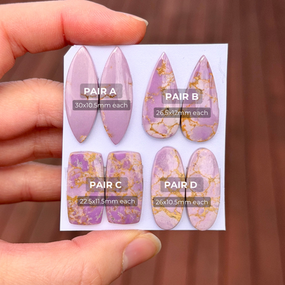 Phosphosiderite Cabochon Pairs - Choose your Pair (E11)