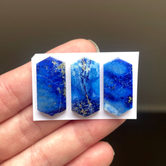 Lapis Lazuli Hexagonal Cabochon Smooth - Choose your Stone (W9)