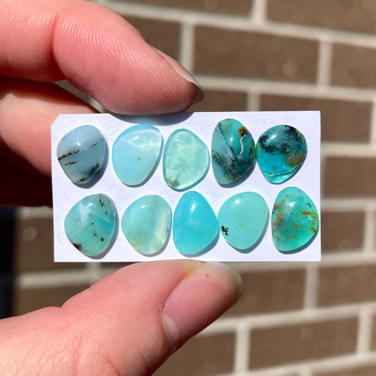10-11mm Peruvian Blue Opal Cabochon Smooth - Choose your Stone (W9)