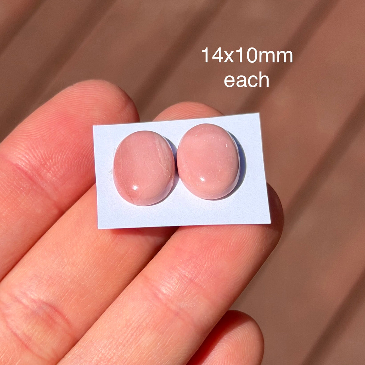 Australian Pink Opal Cabochon Pair - Oval 14mm x 10mm (W17)