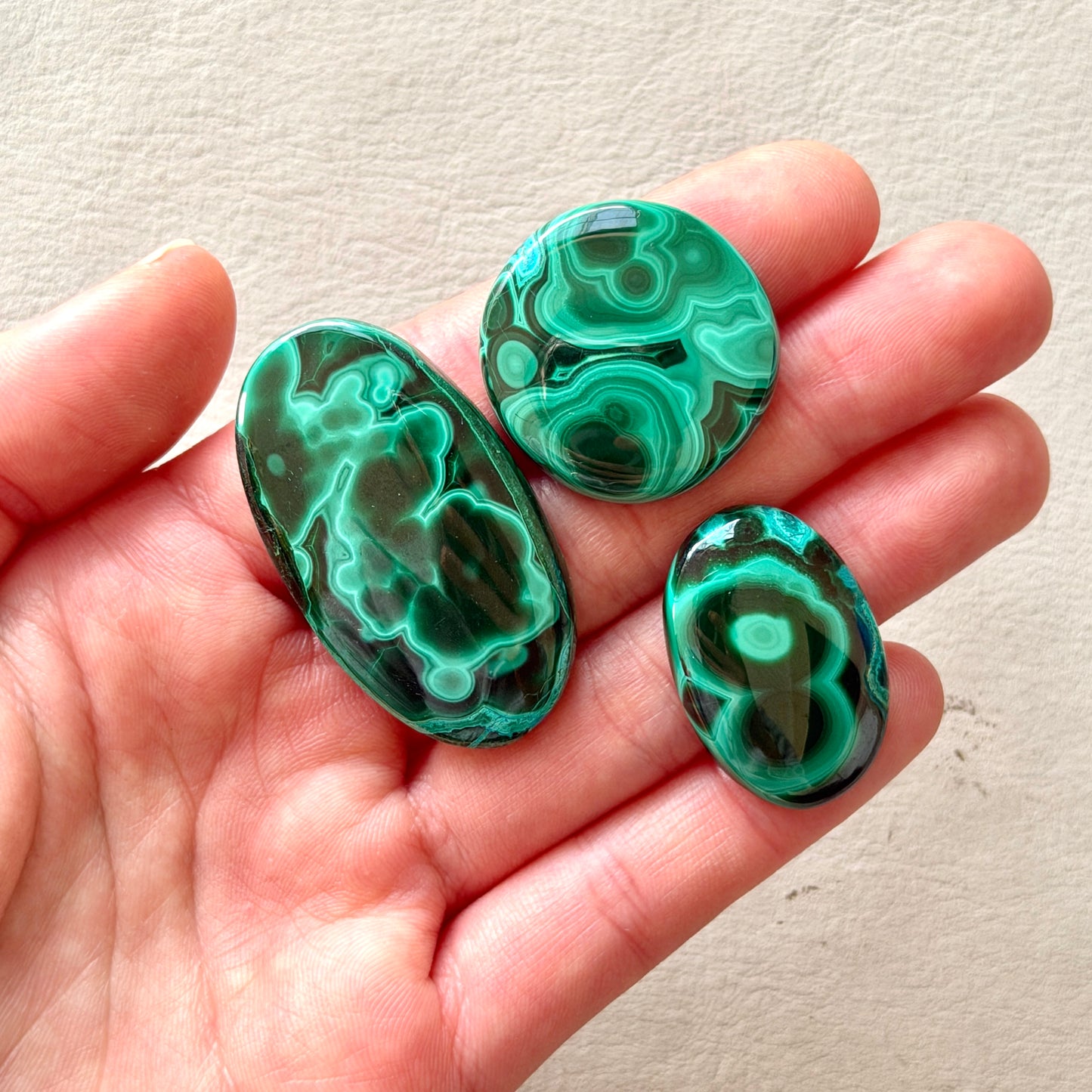 ‘Cosmic’ Pattern Malachite Cabochon Smooth - Choose your Stone (W12)