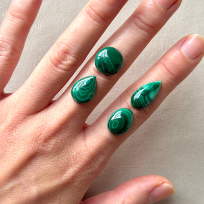 13-22mm mini Malachite Cabochon Smooth - Choose your Stone (W1)