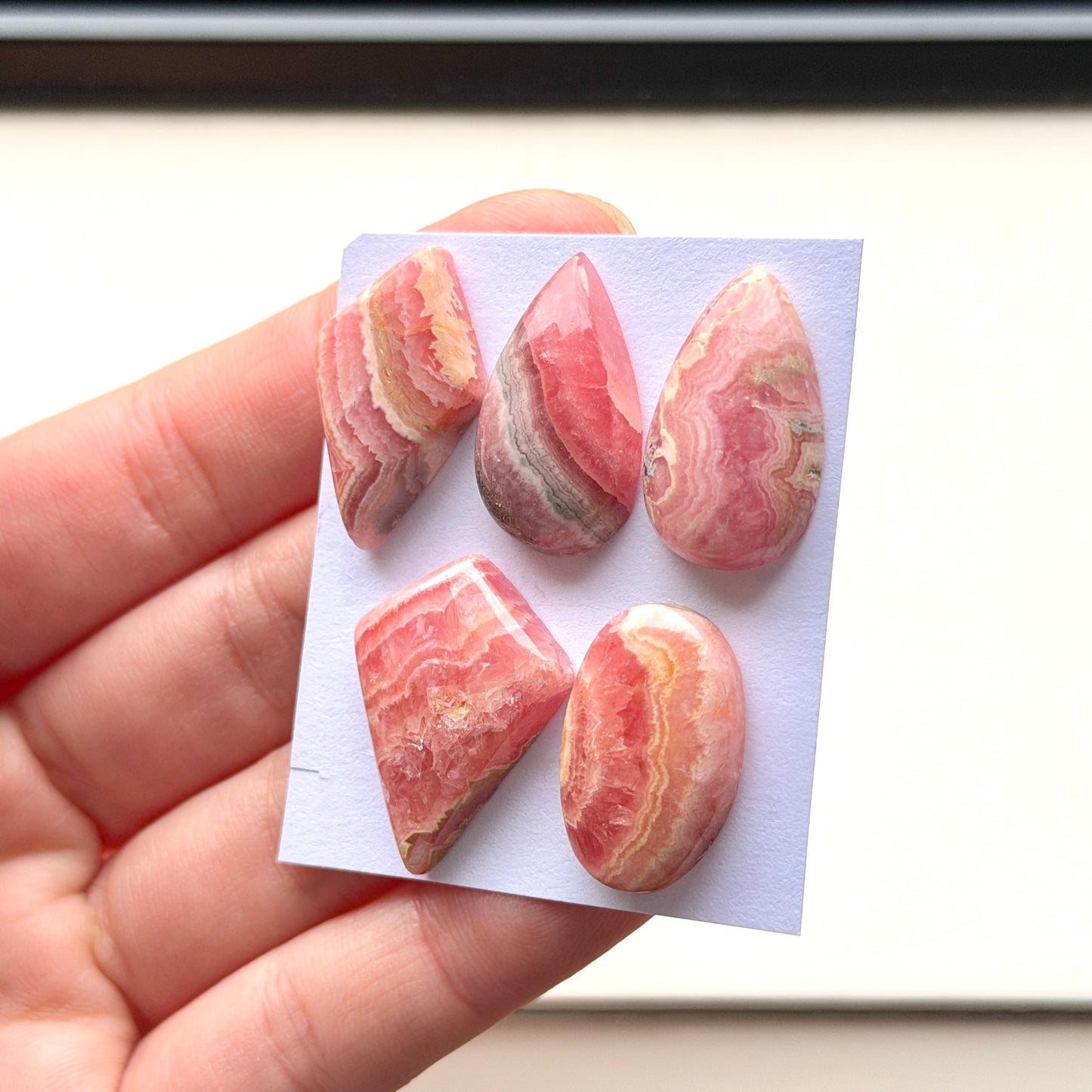 22-24mm Rhodochrosite Cabochon Smooth - Choose your Stone (W3)