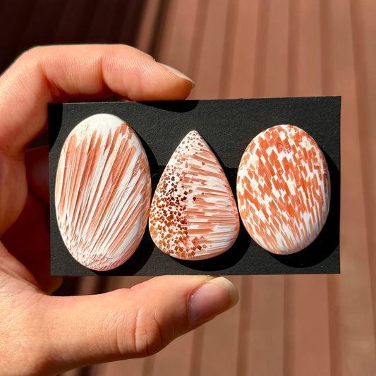 36-44mm Peach Scolecite Cabochon Smooth - Choose your Stone (E9)